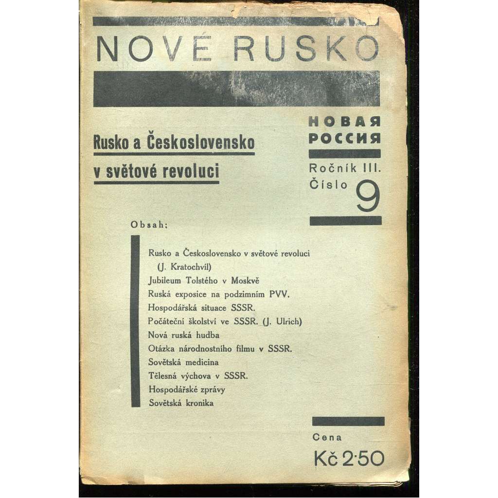 Nové Rusko, ročník III., číslo 9/1928 (1. republika, časopis, noviny) - pošk.