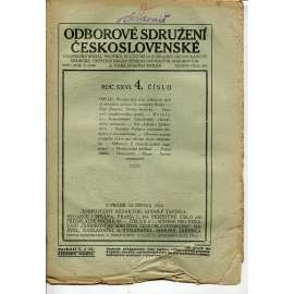 Odborové sdružení československé, ročník XXVI., číslo 4/1922 (odbory, 1. republika, časopis noviny)