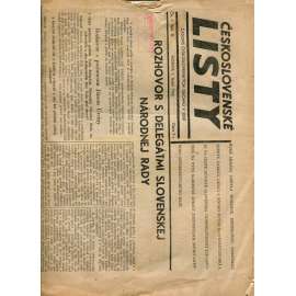 Československé listy (1.1.1945) Časopis československých občanů v SSSR - Protektorát, staré noviny (Moskva)