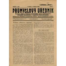 Průmyslový úředník, ročník I., číslo  3/1923 (1. republika, noviny) Časopis odboru Průmysl Jednotného svazu soukromých a veřejných zaměstnanců v republice Československé