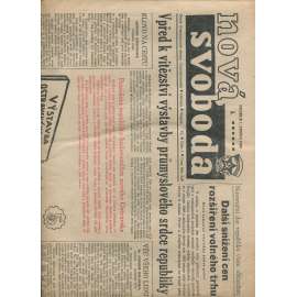 Nová svoboda, ročník VI., číslo 1/1950. Deník Komunistické strany Československa (noviny)