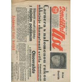 Pondělní list, ročník VII., číslo 294/1933 (1. republika, noviny)