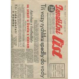Pondělní list, ročník V., číslo 228/1931 (1. republika, noviny)