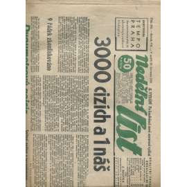 Nedělní list, ročník VII., číslo 202/1933 (1. republika, noviny)