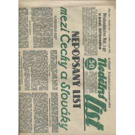 Nedělní list, ročník VII., číslo 216/1933 (1. republika, noviny)