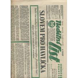 Nedělní list, ročník VII., číslo 251/1933 (1. republika, noviny)