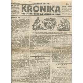 Kronika, ročník II., číslo 11/1922. Týdenník československého lidu (1. republika, noviny)
