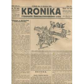 Kronika, ročník II., číslo 38/1922. Týdenník československého lidu (1. republika, noviny)