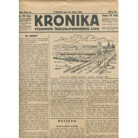 Kronika, ročník II., číslo 52/1922. Týdenník československého lidu (1. republika, noviny)