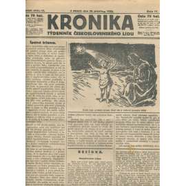 Kronika, ročník III., číslo 10/1922. Týdenník československého lidu (1. republika, noviny)