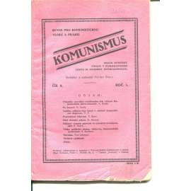Komunismus, ročník I., číslo 8/1922. Revue pro komunistickou teorii a praxi (1. republika, noviny, časopis)