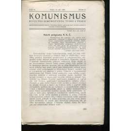 Komunismus, ročník II., číslo 16/1923. Revue pro komunistickou teorii a praksi (1. republika, noviny, časopis) - není kompletní
