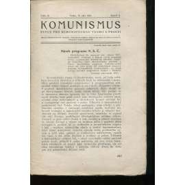 Komunismus, ročník II., číslo 16/1923. Revue pro komunistickou teorii a praksi (1. republika, noviny, časopis)