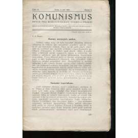 Komunismus, ročník II., číslo 15/1923. Revue pro komunistickou teorii a praksi (1. republika, noviny, časopis)