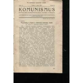 Komunismus, ročník II., číslo 13/1923. Revue pro komunistickou teorii a praksi (1. republika, noviny, časopis)