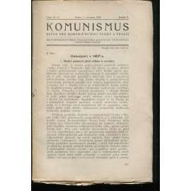 Komunismus, ročník II., číslo 10-11/1923. Revue pro komunistickou teorii a praksi (1. republika, noviny, časopis)