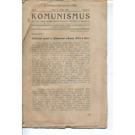 Komunismus, ročník II., číslo 6/1923. Revue pro komunistickou teorii a praksi (1. republika, noviny, časopis)