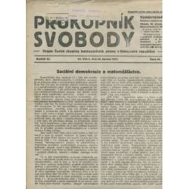 Průkopník svobody, ročník III., číslo 25/1921. Orgán české skupiny komunistické strany v Rakouské republice (1. republika, noviny)