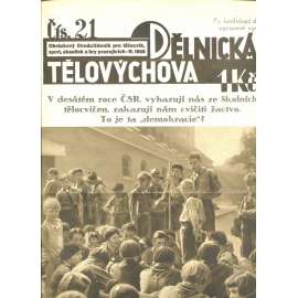 Dělnická tělovýchova 21/1928. Obrázkový čtrnáctideník pro tělocvik, sport, skauting a hry pracujících (staré noviny,1. republika)