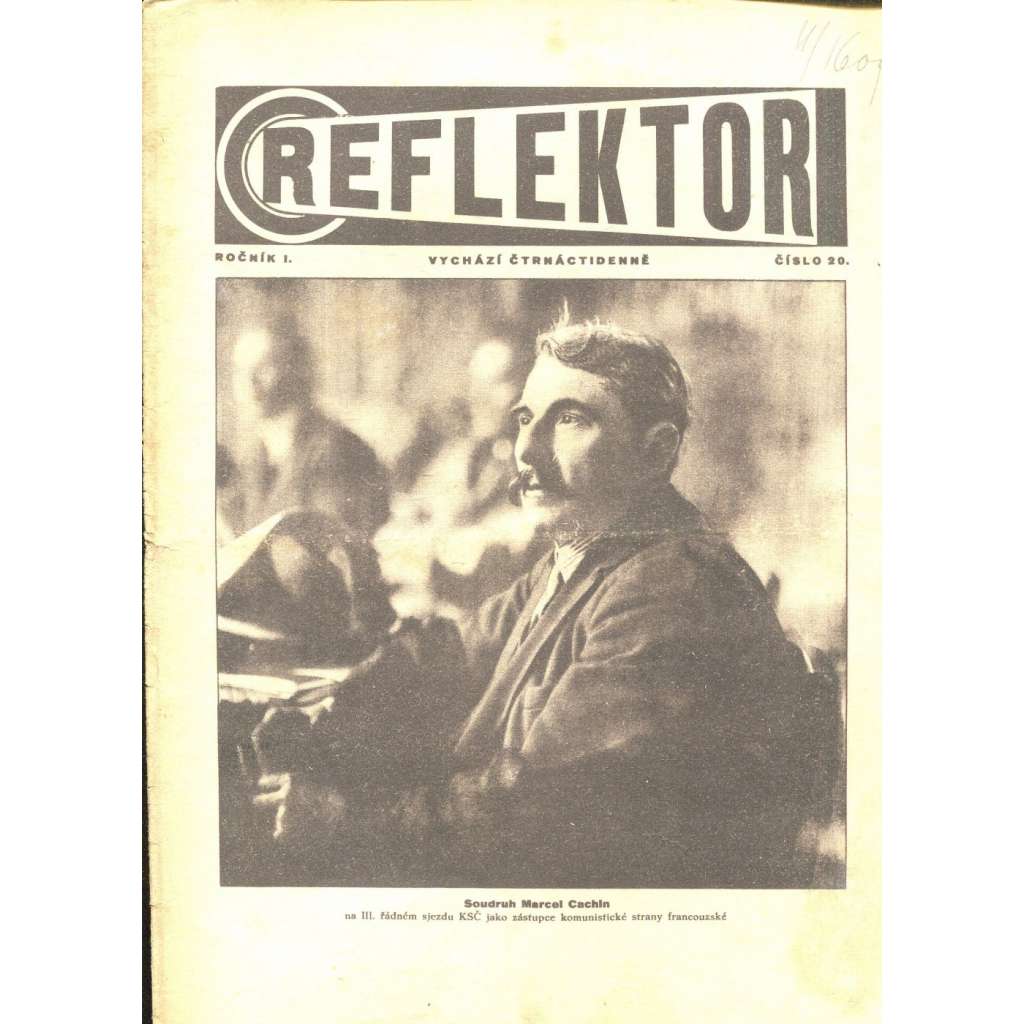 Reflektor, ročník I., číslo 20 (časopis, staré noviny, 1. republika)