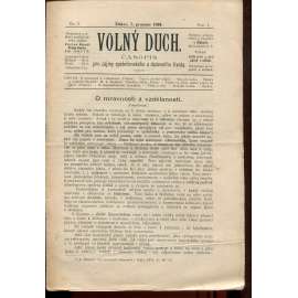 Volný duch, ročník I., číslo 2/1894. Časopis pro zájmy společenského a duševního života (staré noviny)