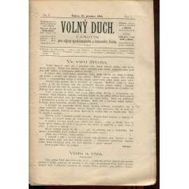Volný duch, ročník I., číslo 3/1894. Časopis pro zájmy společenského a duševního života (staré noviny)