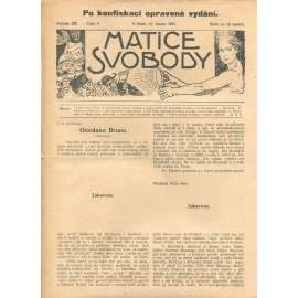 Matice svobody, ročník XIII., číslo 6/1912 (staré noviny)