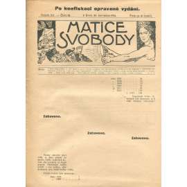 Matice svobody, ročník XV., číslo 18/1914 (staré noviny)