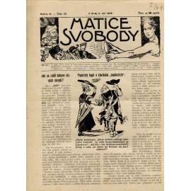 Matice svobody, ročník IX., číslo 20/1908 (staré noviny)