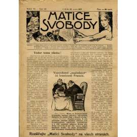 Matice svobody, ročník VIII., číslo 20/1907 (staré noviny)