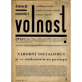 Volnost, ročník I., číslo 3/1932 (1. republika, noviny)