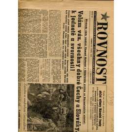 Rovnost, číslo 45/1948. List Komunistické strany Československa na Moravě (noviny)