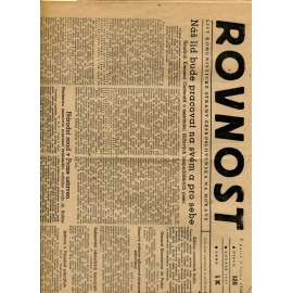 Rovnost, číslo 125/1945. List Komunistické strany Československa na Moravě (noviny)
