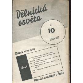 Dělnická osvěta, ročník XXVI., číslo 10/1940 (časopis, levicová literatura, noviny)