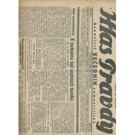 Hlas pravdy, ročník I., číslo 60/1925. Neodvislý večerník komunistický (1. republika, staré noviny, komunistická literatura)