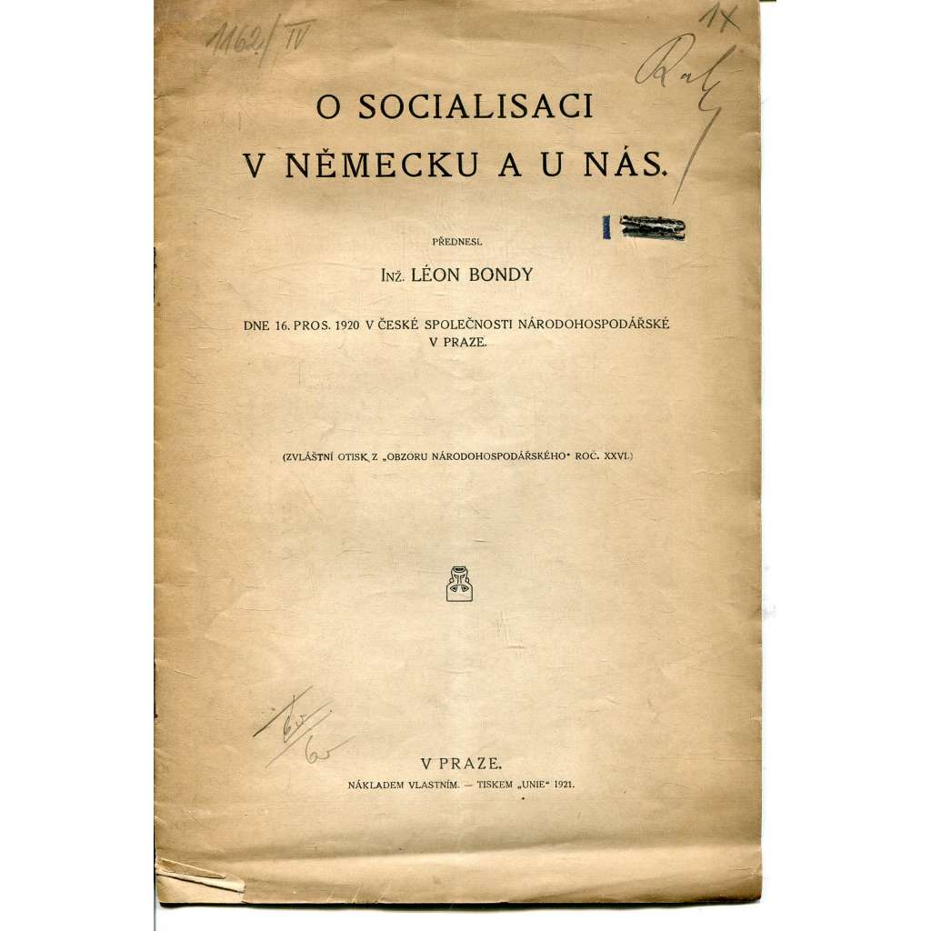 O socialisaci v Německu a u nás (1. republika)