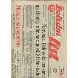Polední list, ročník V., číslo 254/1931 (1. republika, noviny)
