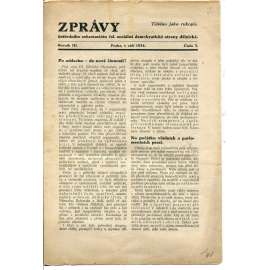 Zprávy ústředního sekretariátu čsl. sociálně demokratické strany dělnické, ročník III., číslo 3/1934 (staré noviny)