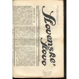 Slovenské slovo, ročník IX., číslo 4/1929. Týždenník československej strany národne socialistickej pre Slovensko (1. republika, noviny, Slovensko, text slovensky)