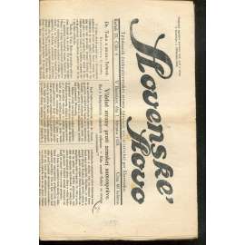 Slovenské slovo, ročník IX., číslo 5/1929. Týždenník československej strany národne socialistickej pre Slovensko (1. republika, noviny, Slovensko, text slovensky)