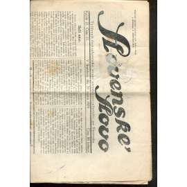 Slovenské slovo, ročník IX., číslo 13/1929. Týždenník československej strany národne socialistickej pre Slovensko (1. republika, noviny, Slovensko, text slovensky)