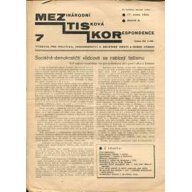 Mezinárodní tisková korespondence, ročník X., číslo 7/1934. Týdeník pro politiku, hospodářství a dělnické hnutí (1. republika, časopis, noviny)