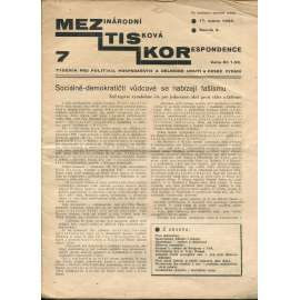 Mezinárodní tisková korespondence, ročník X., číslo 7/1934. Týdeník pro politiku, hospodářství a dělnické hnutí (1. republika, časopis, noviny)