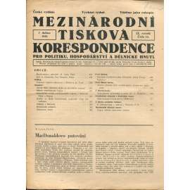 Mezinárodní tisková korespondence pro politiku, hospodářství a dělnické hnutí, ročník IX., číslo 14/1933 (1. republika, časopis, noviny)
