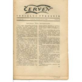 Červen, ročník III., číslo 10/1920. Sociální týdenník (komunistická literatura, 1. republika, noviny)