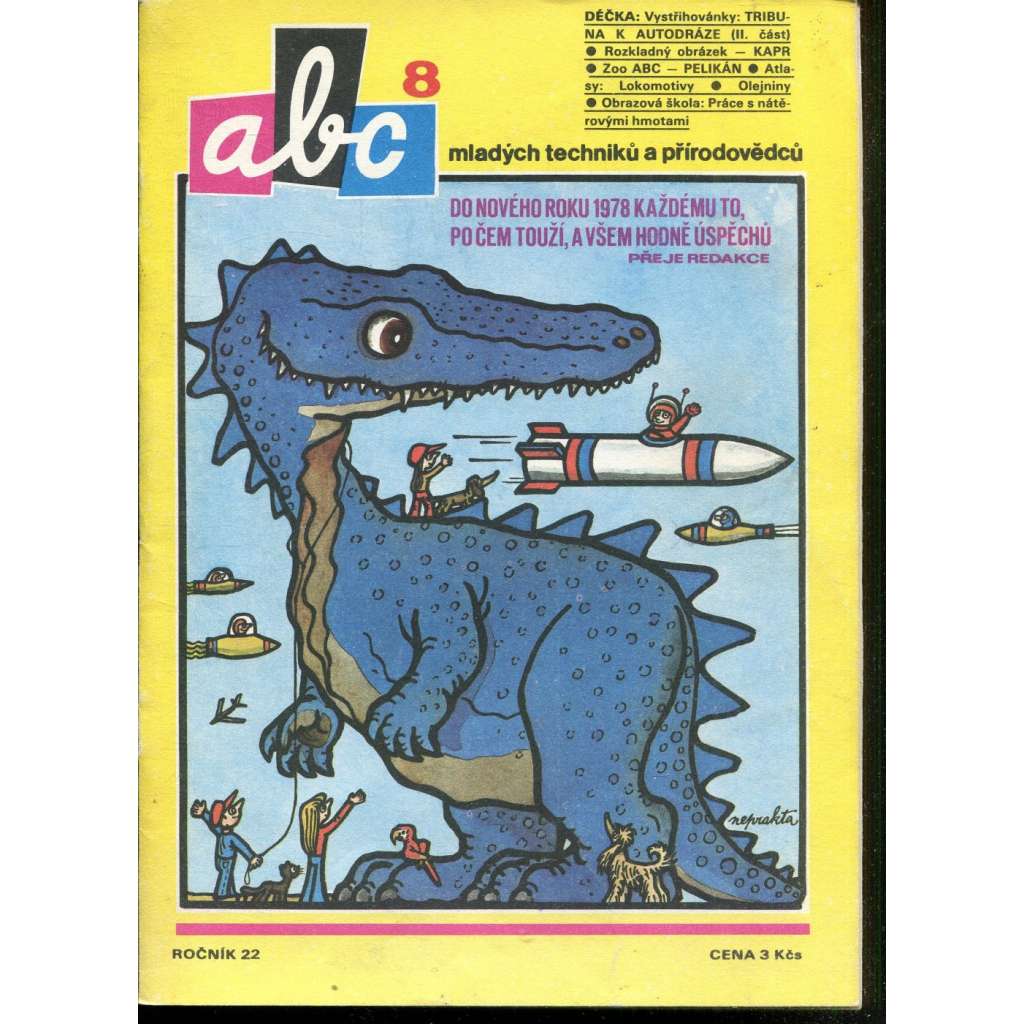 Časopis ABC, č. 8, roč. 22 (1977) - Obsahuje vystřihovací modely - déčka [Jedno číslo časopisu. Obsahuje všechny vystřihovací modely na polokartonu - déčka]