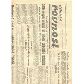 Dělnická rovnost, číslo 40/1934. Deník Komunistické strany Československa (1. republika, staré noviny, komunistická literatura)