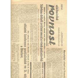 Dělnická rovnost, číslo 35/1934. Deník Komunistické strany Československa (1. republika, staré noviny, komunistická literatura)