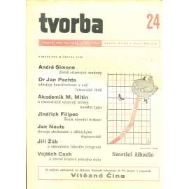 Tvorba – Týdeník pro kulturu a politiku, ročník XVIII., číslo 24/1949 (časopis, noviny)