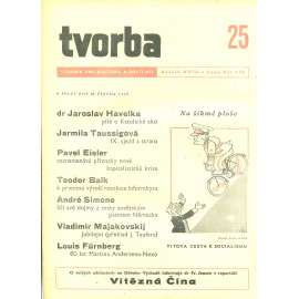 Tvorba – Týdeník pro kulturu a politiku, ročník XVIII., číslo 25/1949 (časopis, noviny)